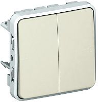 Переключатель без рамки Legrand Plexo 2-кл. проходной IP55 белый картинка